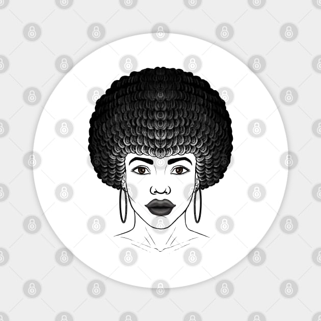 Afro girl Afro woman Afro queen beautiful Afro girl Magnet by Artardishop